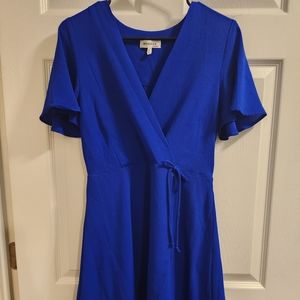 Large Royal Blue Criss Cross short dress